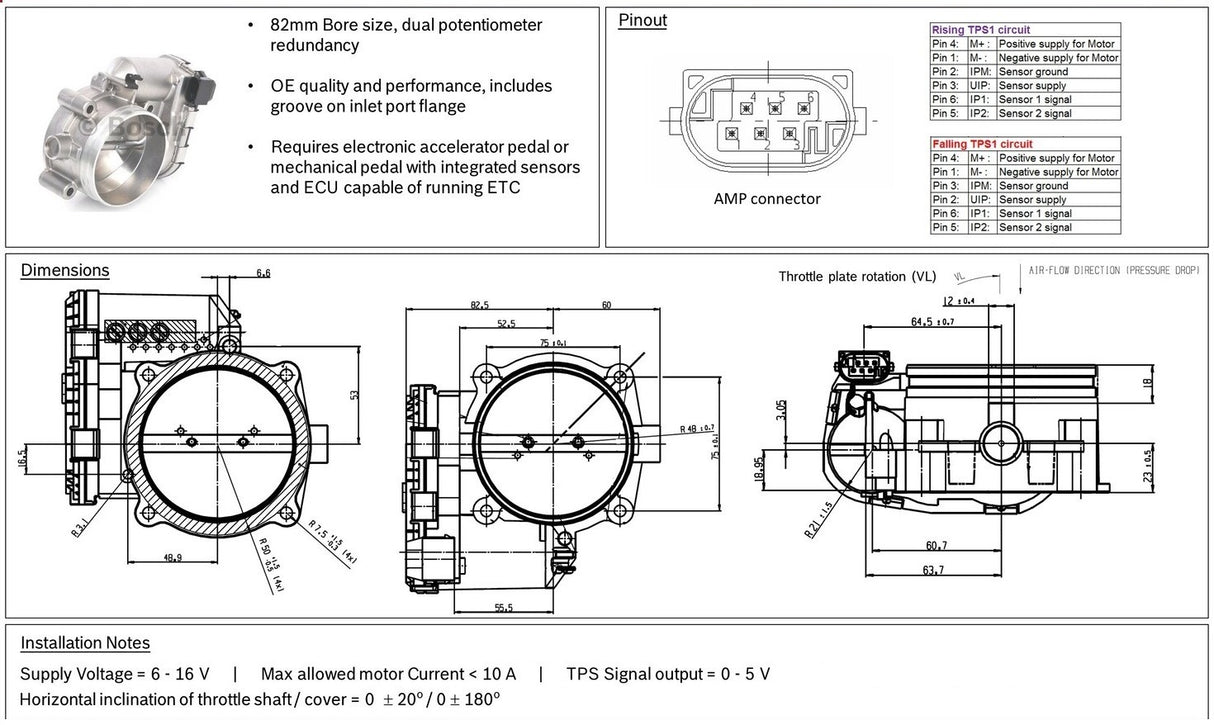 Link ECU 82mm Electronic Throttle Body Kit #ETB82