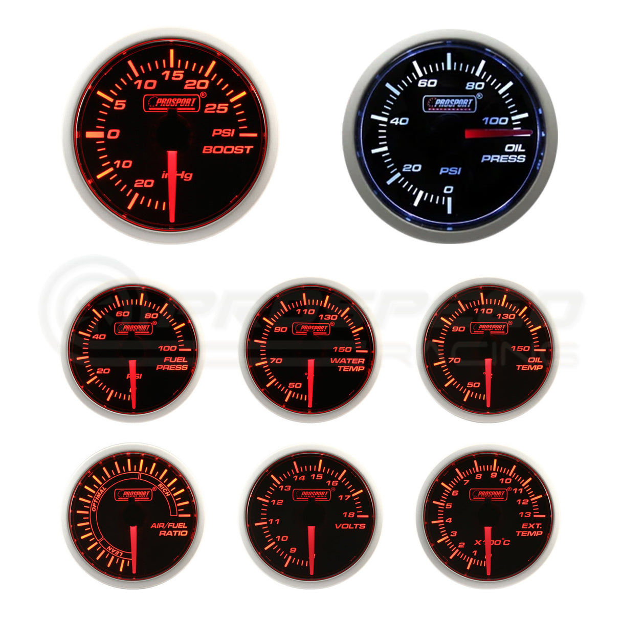 Prosport 52mm BF Series Performance Gauge Range - Amber/White 216BFWAEBOSM 216BFWAOPSM 216BFWAOTSM 2