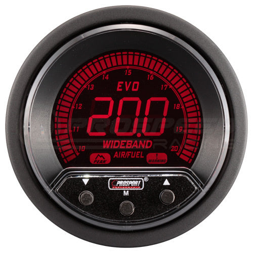 Prosport 52mm Evo PK Series Performance Gauge Range - Red/Blue/Green/White