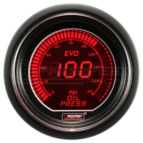 Prosport 52mm Evo Series Performance Gauge Range - Red/Blue