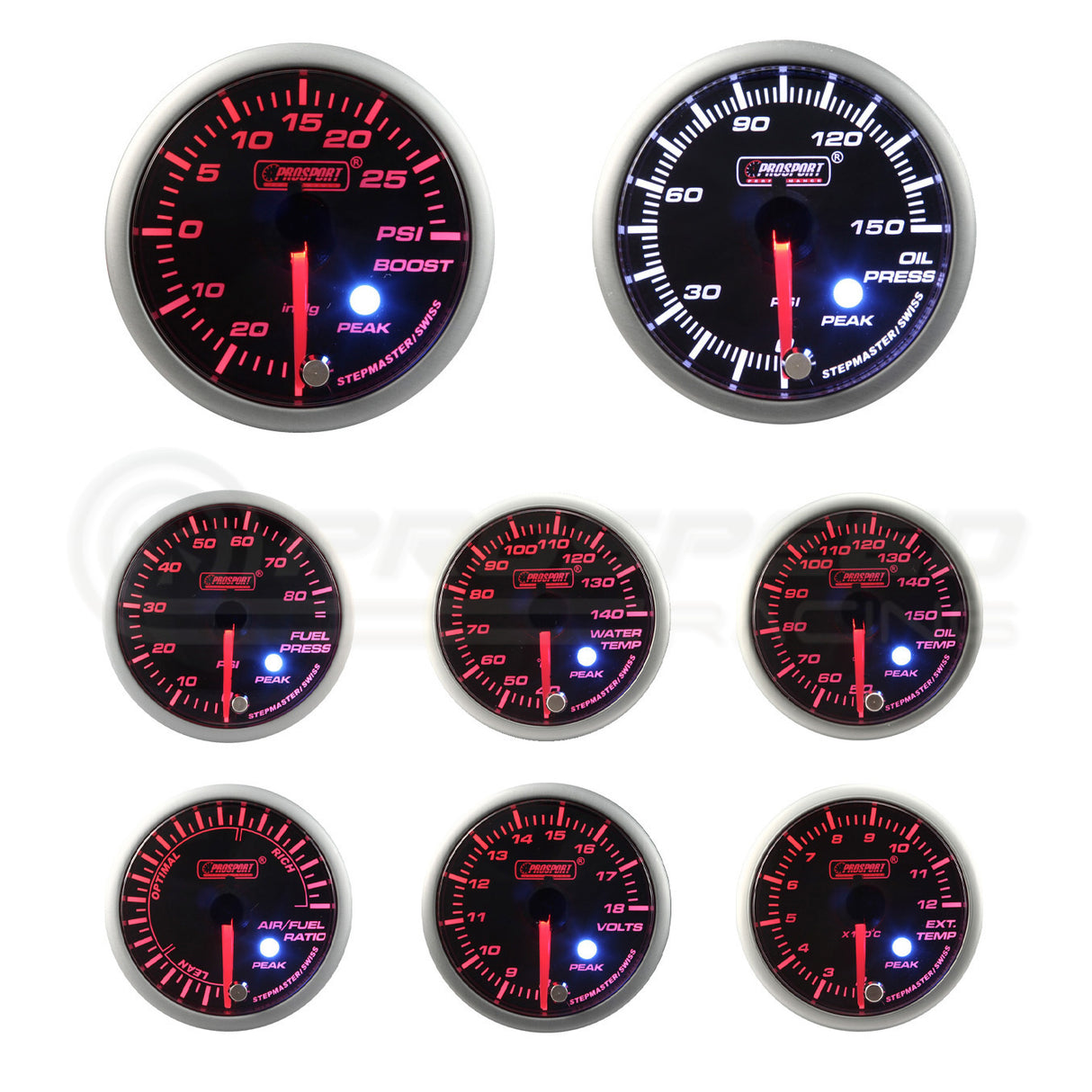 Prosport 52mm SM Series Performance Gauge Range - Amber/White 216SM | Pro Speed Racing