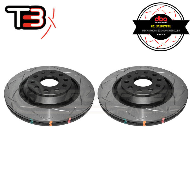 DBA T3 4000 Series Slotted Rear Rotors - VW Golf GTI/R Mk5/6/7/Passat/Scirocco/Audi A3/S3/RS3/TT