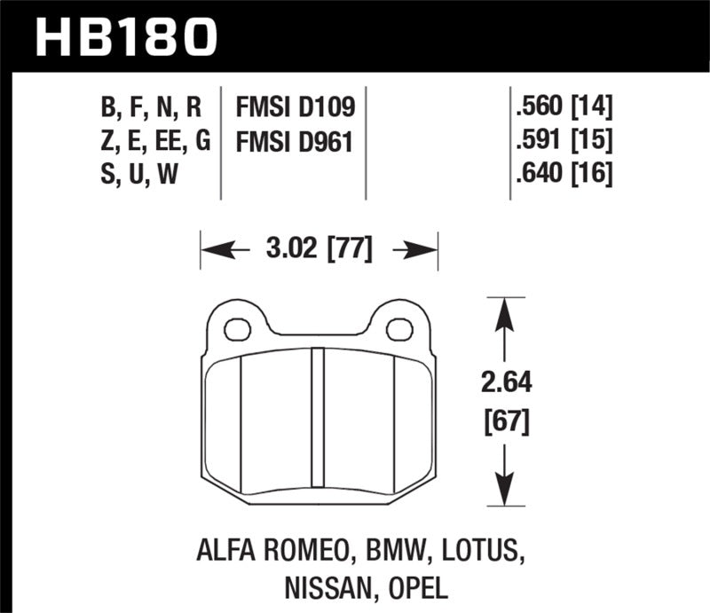 Hawk Performance HPS 5.0 Rear Brake Pads