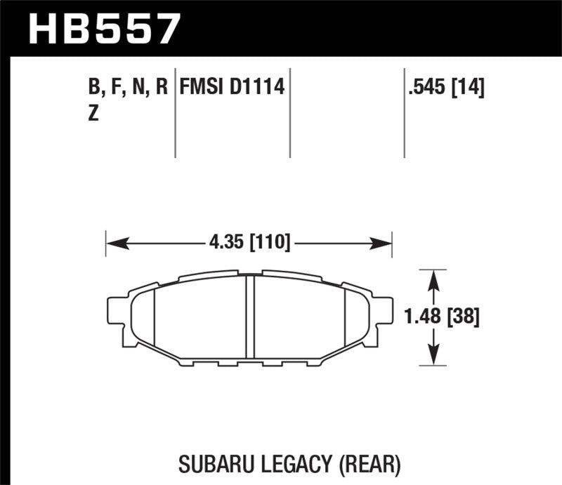 Hawk Performance HP+ Rear Brake Pads