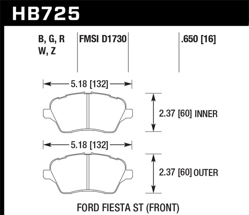 Hawk Performance DTC-60 Pads Front