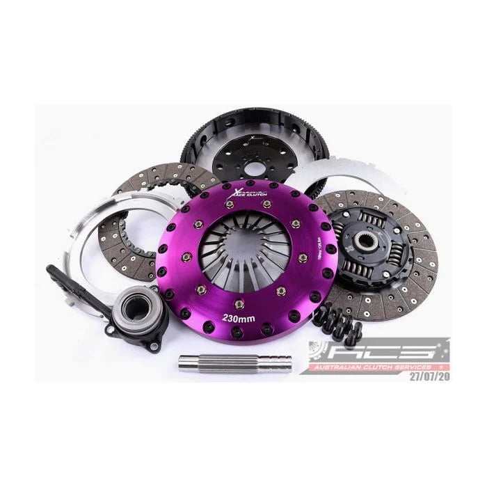 Xtreme 230mm Twin Plate Sprung Organic Clutch Kit w/ Single Mass Flywheel