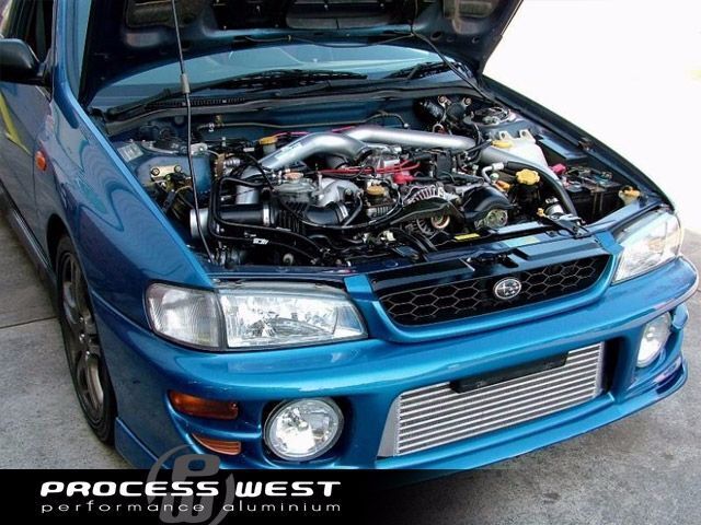 Process West Front Mount Intercooler Kit w/Black Core, Black Piping