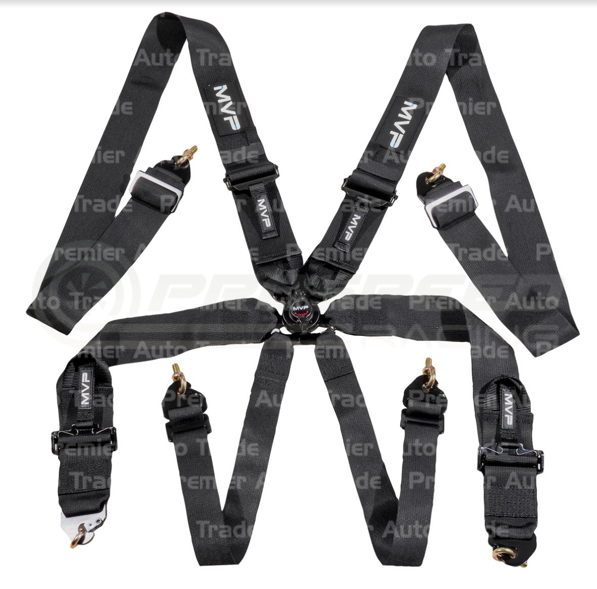 MVP By Raceworks 6 Point Cam Lock Harness w/3" Belts, Snap On Ends (FIA Approved)