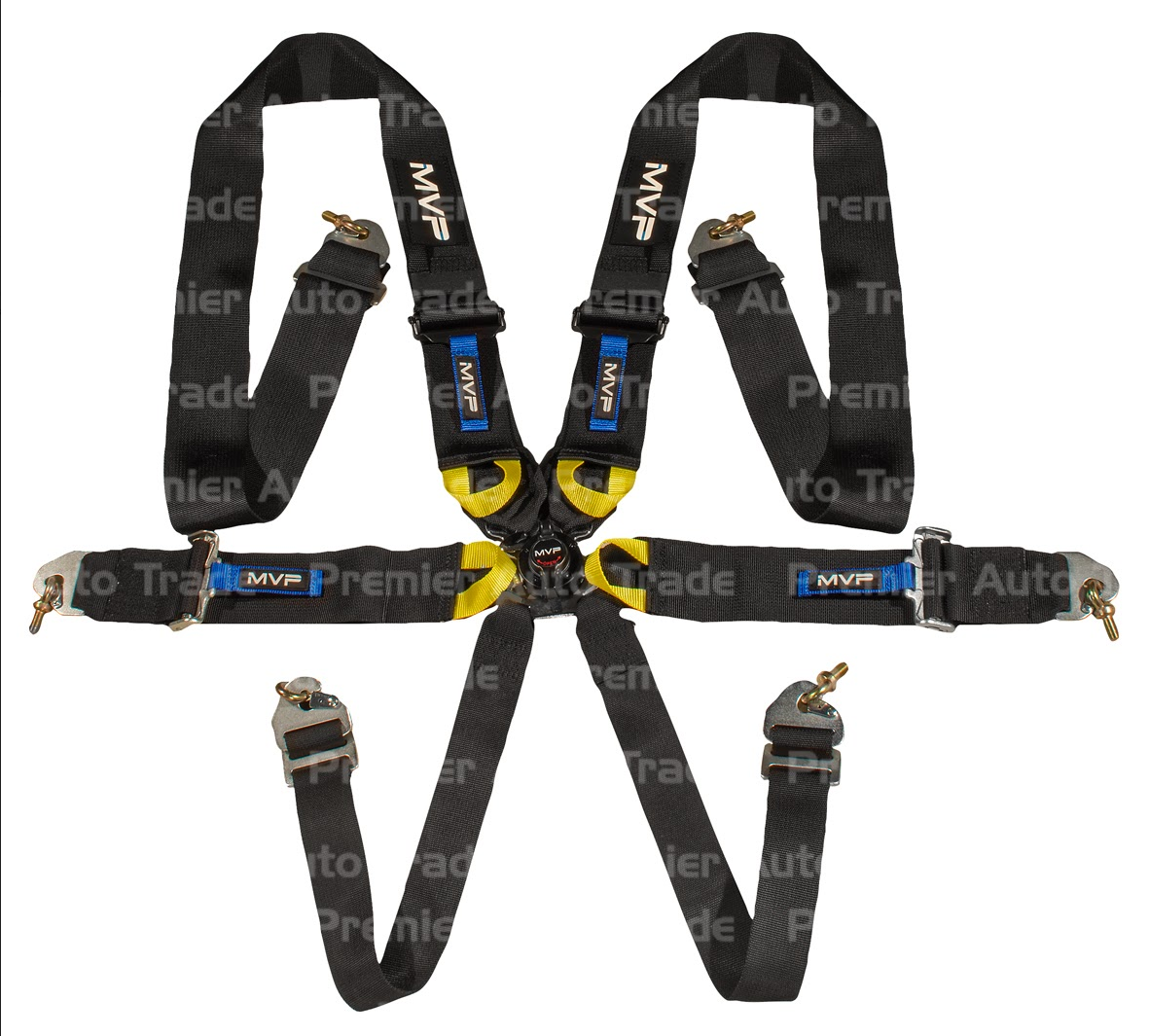 MVP By Raceworks 6 Point Cam Lock Harness w/3" Belts, Snap On Ends (FIA Approved)