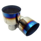 Invidia Gemini Cat Cack Exhaust - Nissan 350Z Z33 02-09 HS12SST7GM1ST Straight Cut Titanium Blue Tips